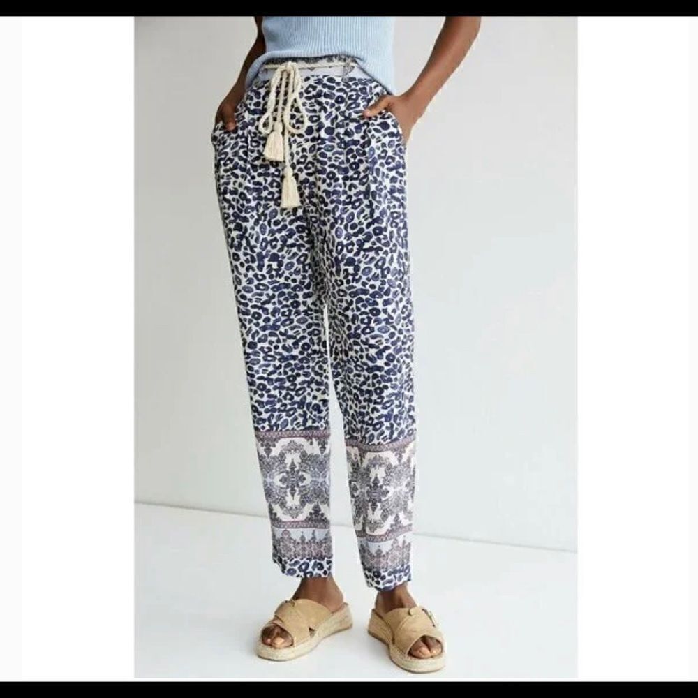 Anthropologie | Ollari Tasseled Tapered Trousers Size Medium